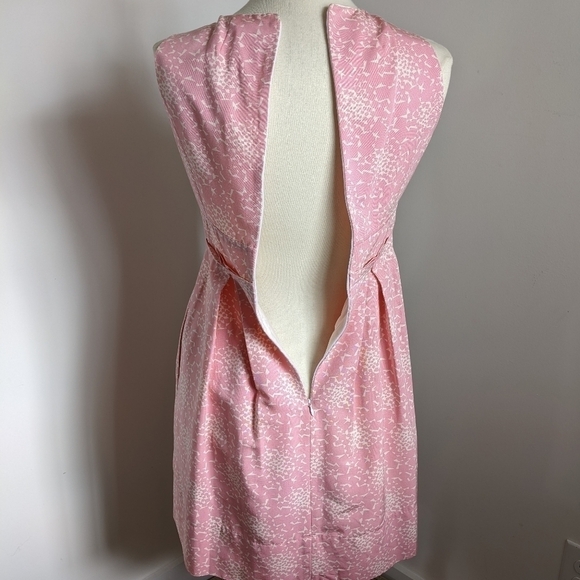 SHOSHANNA Pink Silk Blend Retro Midi Dress 4 50s Mod Twee Fit & Flare - Picture 7 of 11